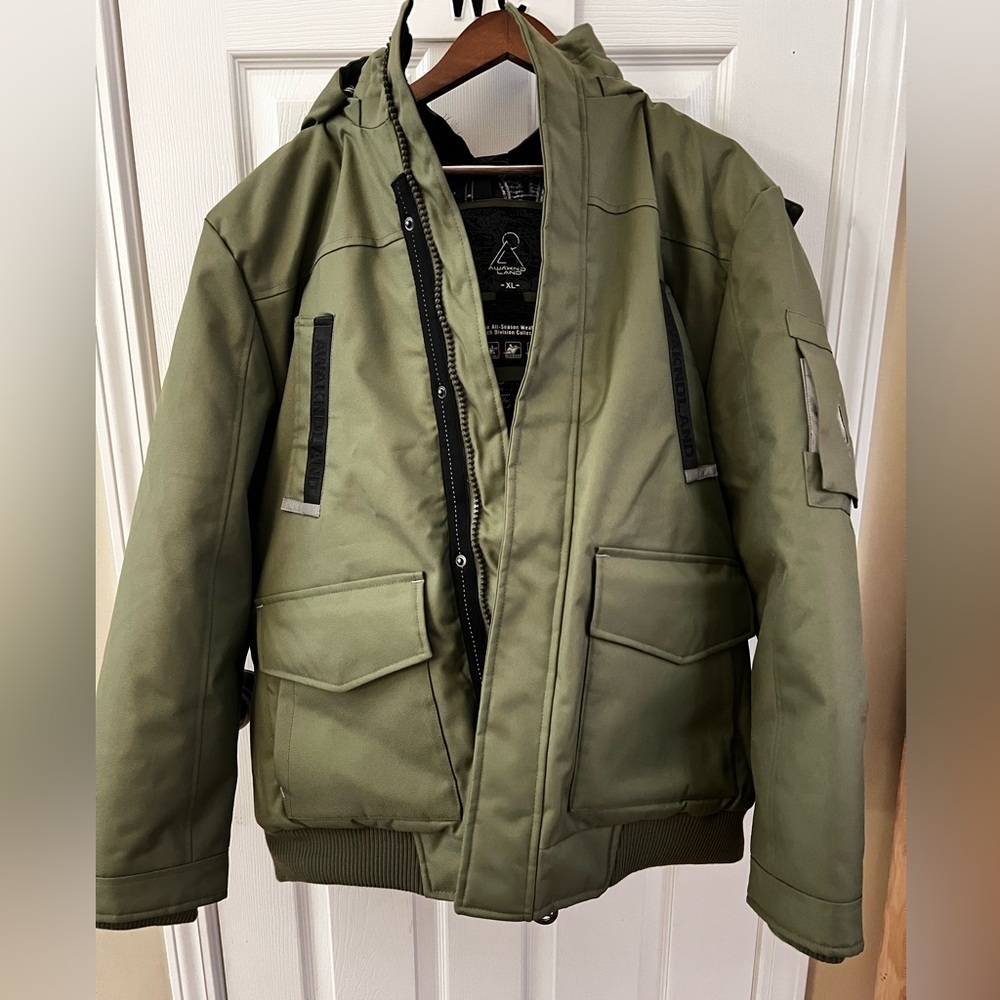 AWAKNDLAND HEAVYWEIGHT UTILITY BOMBER GREEN AM1050 Size XL​